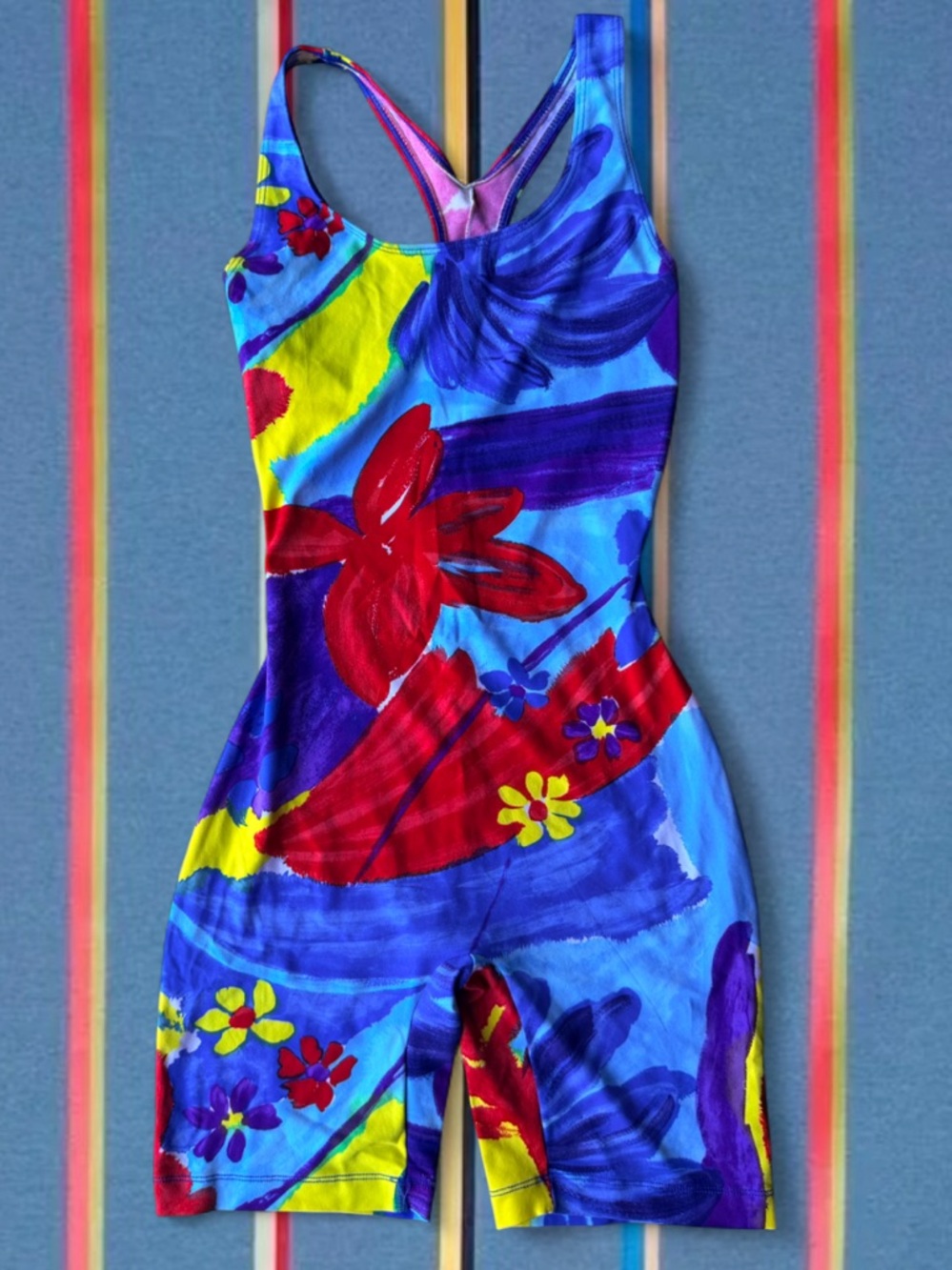 Vintage Danskin Abstract Brushstroke Leotard